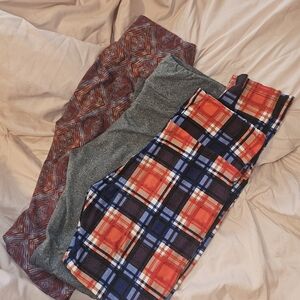 LuLaRoe Womens  Bottoms - Red, Gray, and Blue Plaid